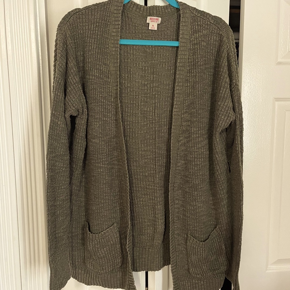 Mossimo army green cardigan sweater